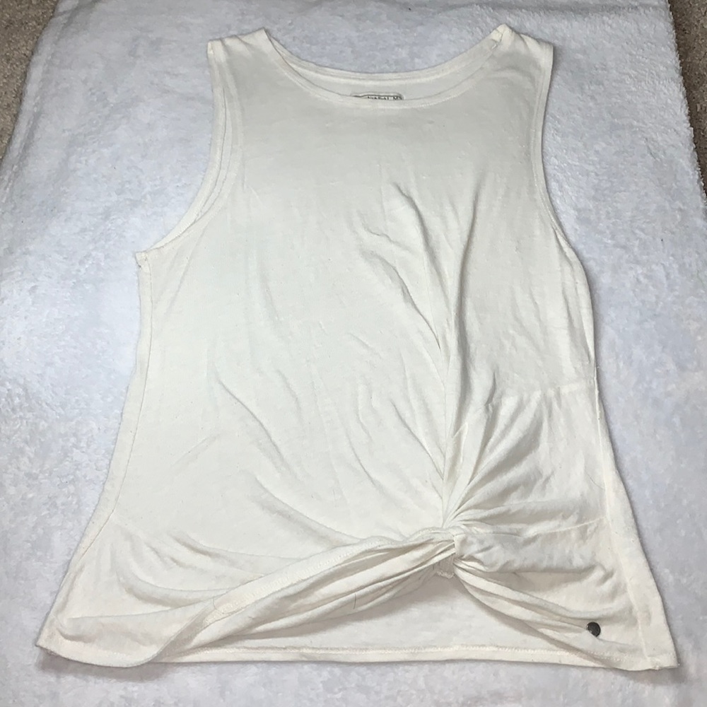 Abercrombie front twist white tank top